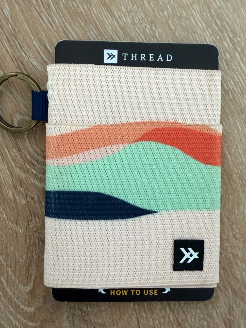 NWT Threads Elastic Card Wallet in Tides Print